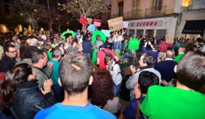 Imagen de una de las vigilias en la Plaza de Puerta Purchena de la capital almeriense